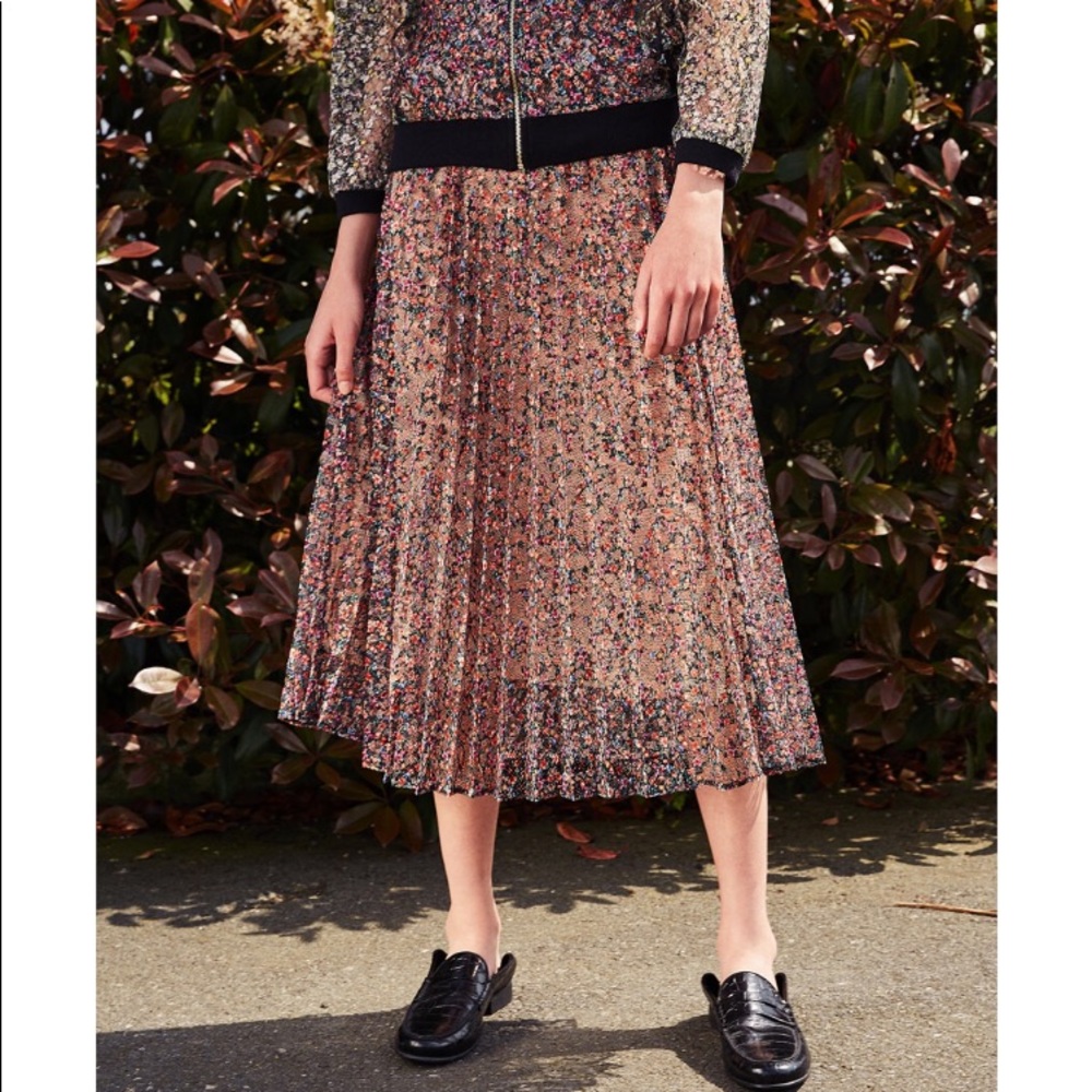 Zara floral lace maxi skirt